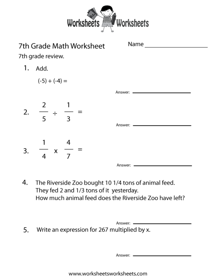 Grade 7 Free Printable Worksheets Ronald Worksheets