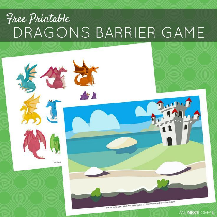 Free Printable Dragons Barrier Game For Speech Therapy Barrier Games 