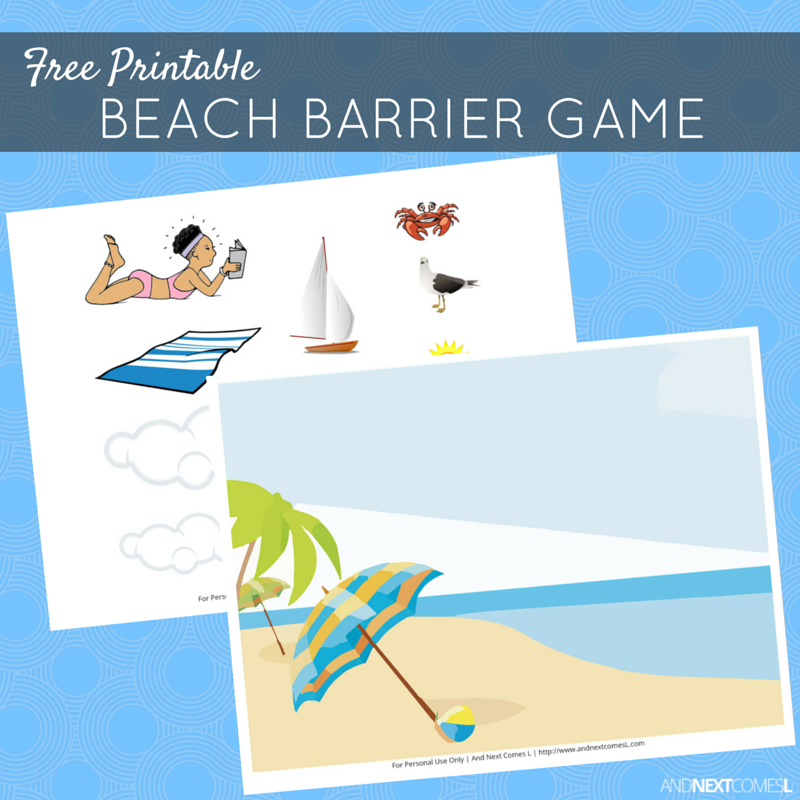 Free Printable Beach Barrier Game For Speech Therapy In 2020 Speech 