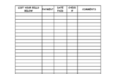Blank Monthly Bill Payment Worksheet Template Calendar Design