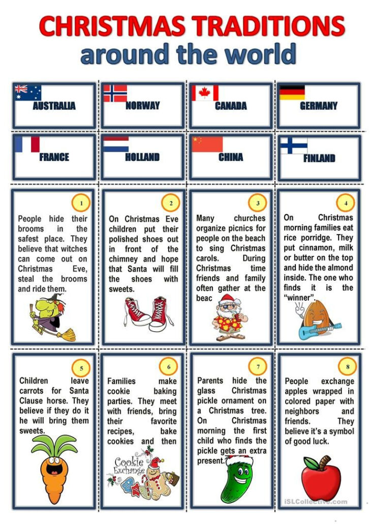 Christmas Around The World Worksheets Printable