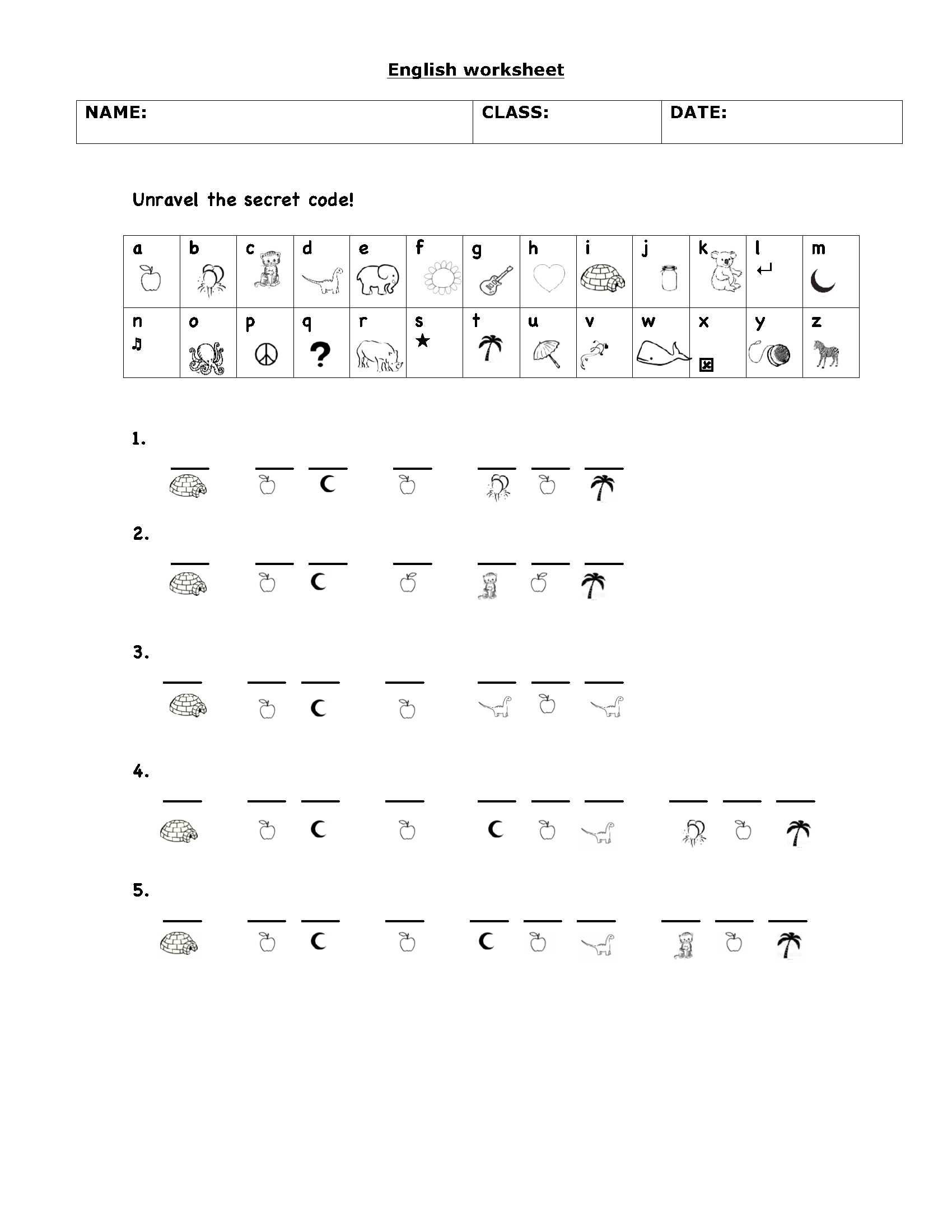 Crack The Code Worksheets Printable Ronald Worksheets