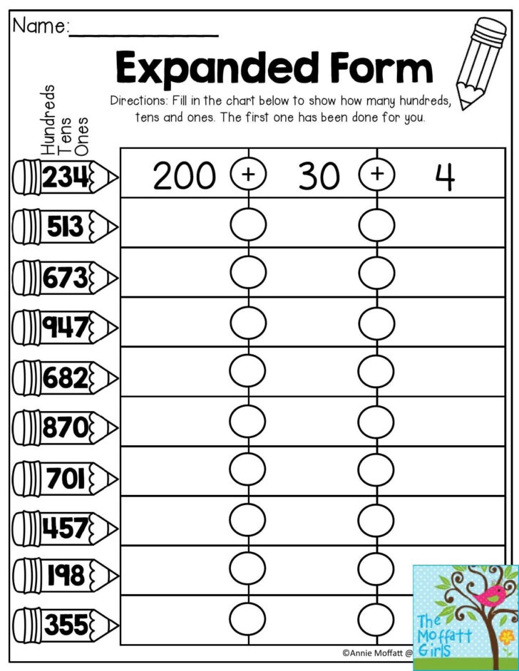 Expanded Notation Worksheets Printable