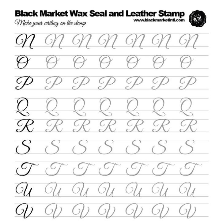 Free Calligraphy Worksheets Printable Sheets