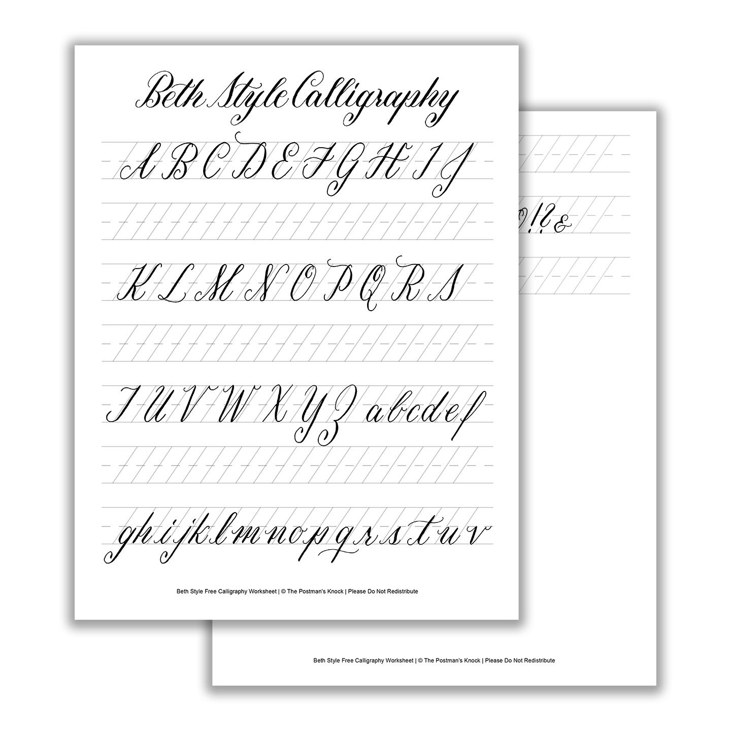 Beth Style Calligraphy Standard Worksheet The Postman 39 s Knock 