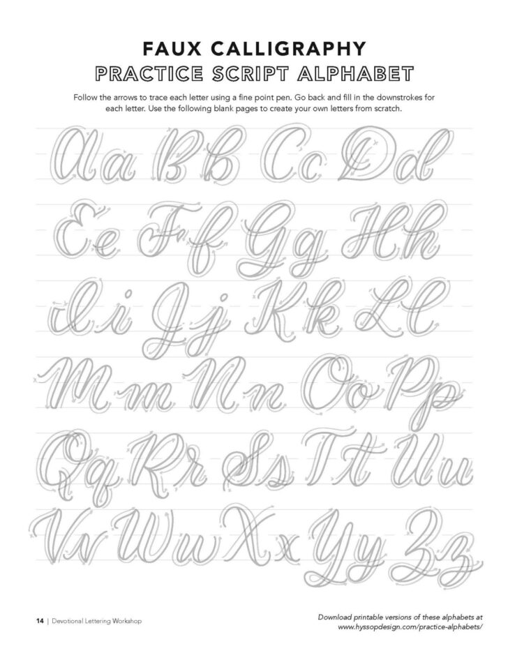 Free Faux Calligraphy Worksheet Worksheets Printable