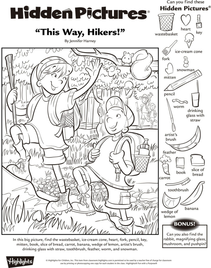 Free Hidden Object Printable Worksheets | Ronald Worksheets