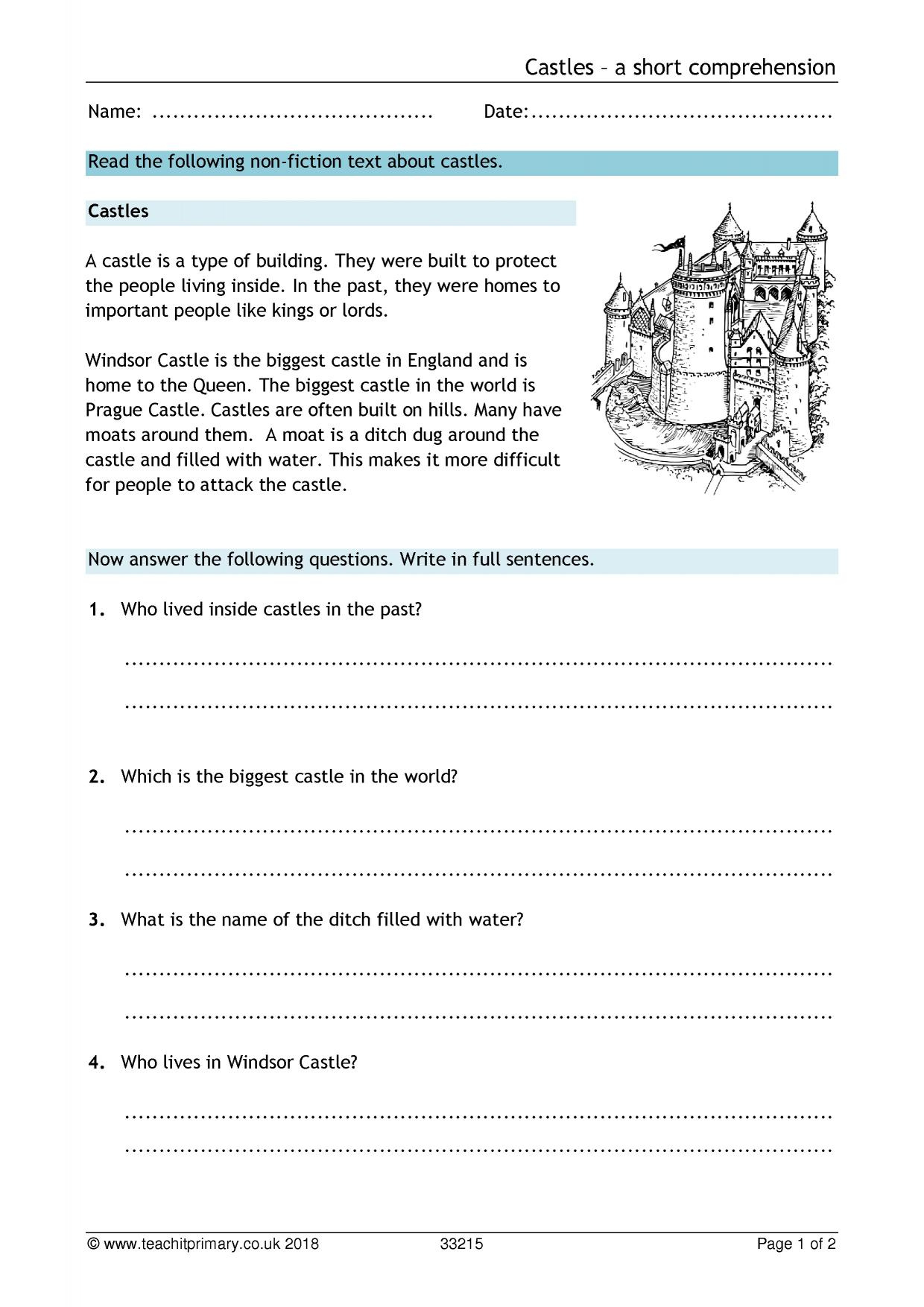 Free Comprehension Worksheet Ks1 Printable Worksheets And Activities 