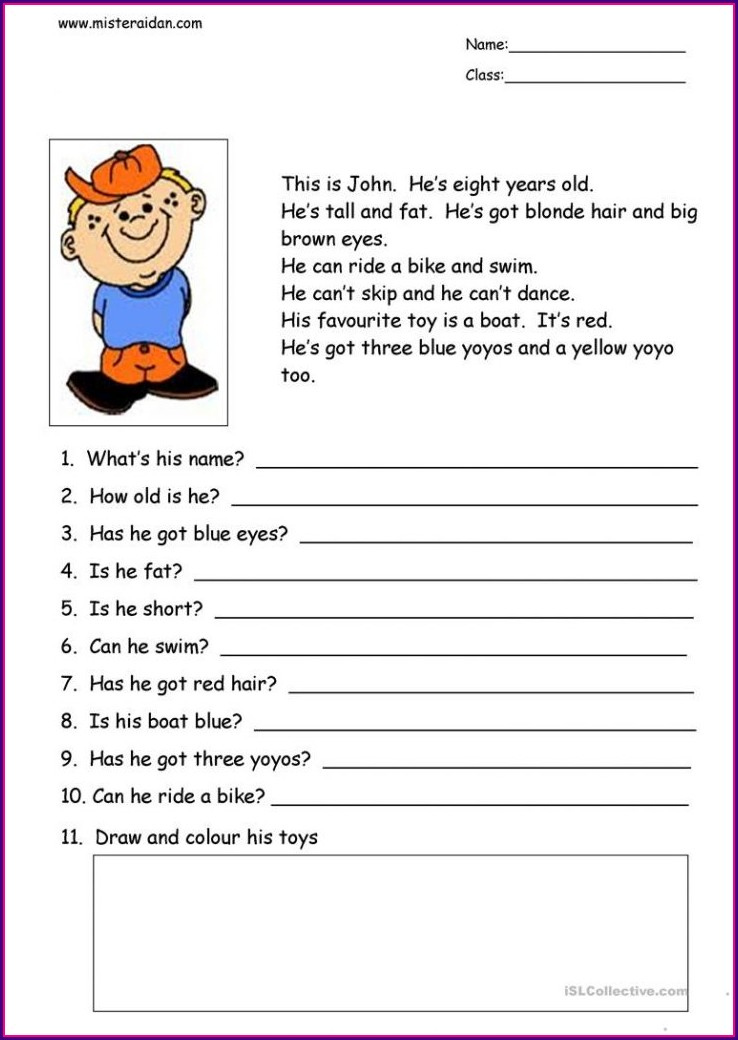 Reading Comprehensions Key Stage 1 Worksheet Resume Examples