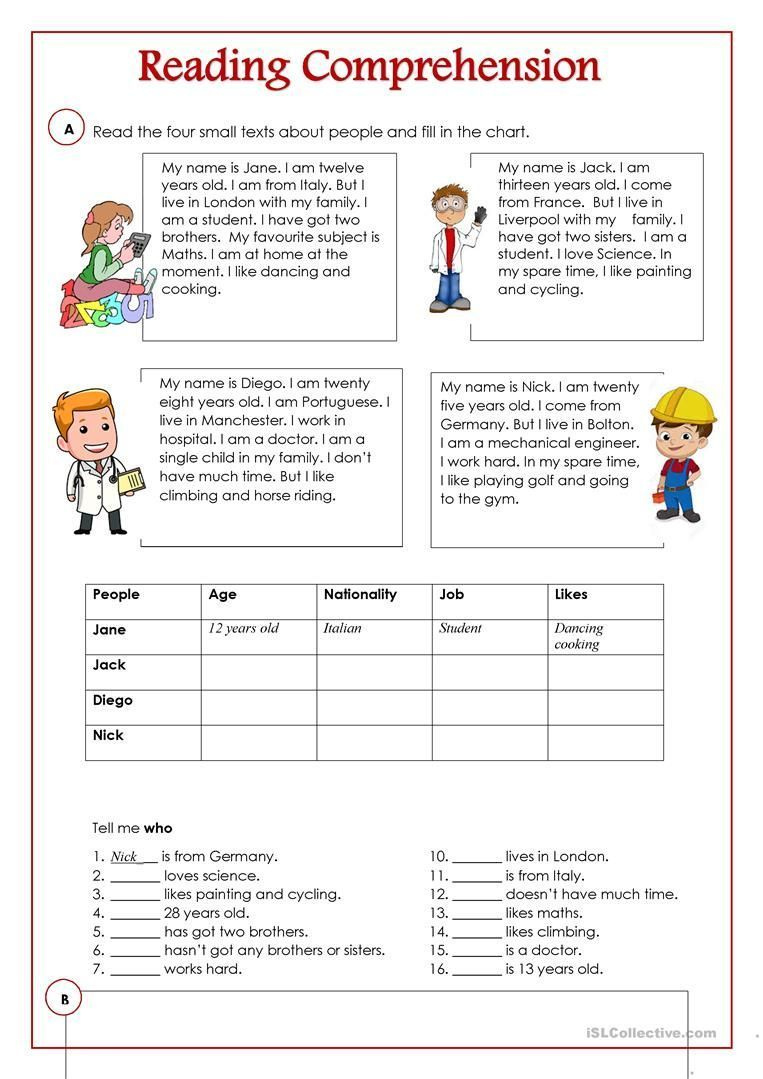 Free Printable Reading Comprehension Worksheets Ks1