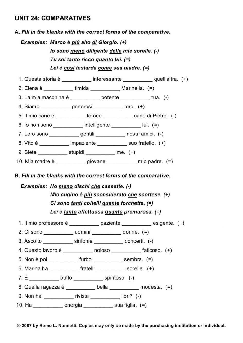 Grammar Worksheets For High School Free Printable
