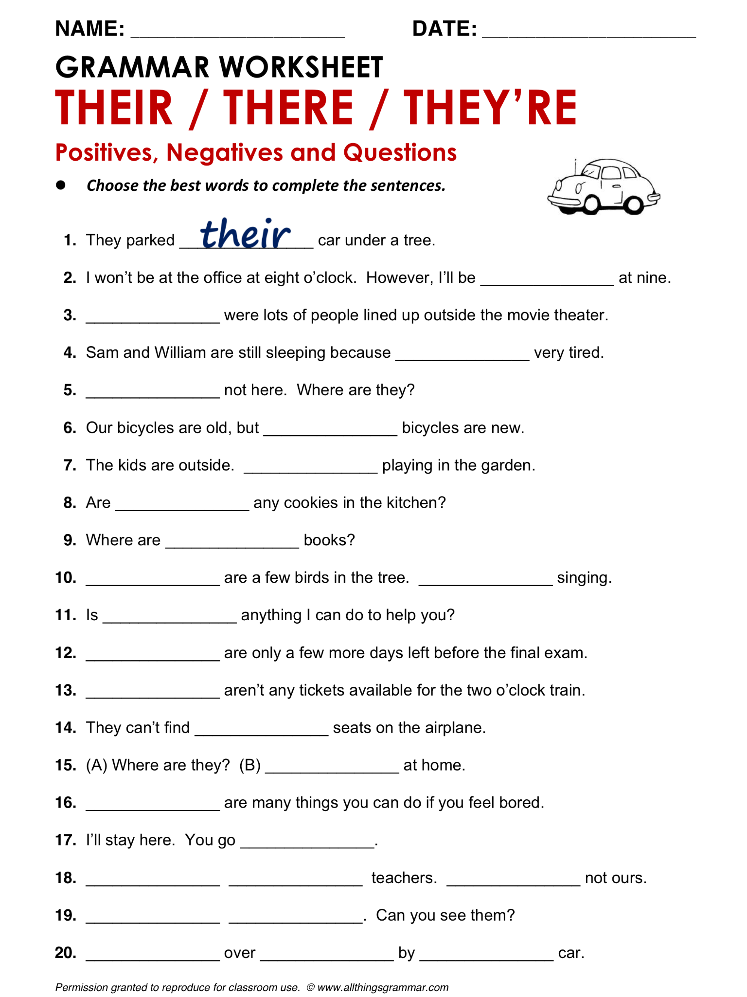 Free Printable Grammar Worksheets High School Ronald Worksheets