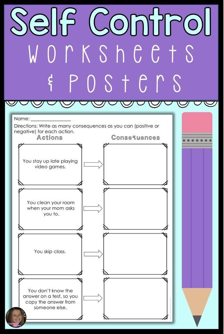 Impulse Control Worksheets Printable Self Control Worksheets And 