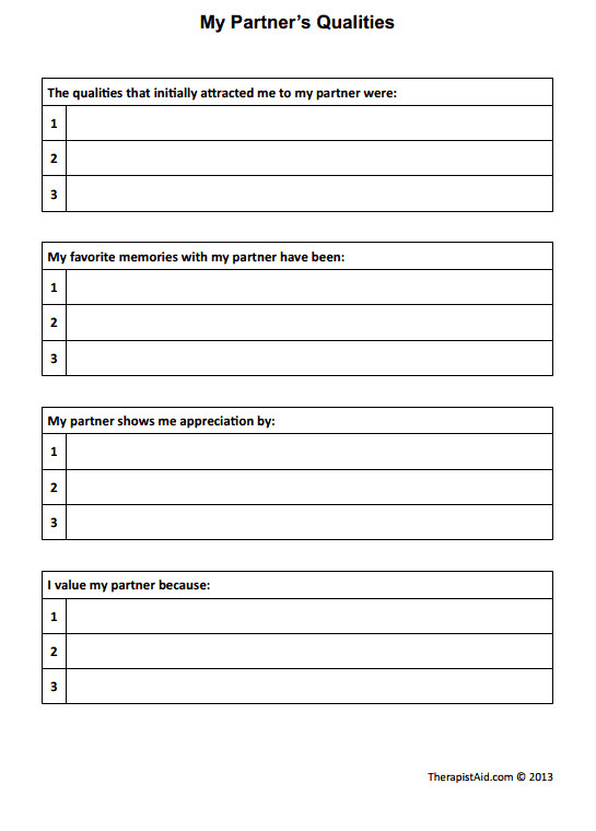 Free Printable Marriage Counseling Worksheets | Ronald Worksheets