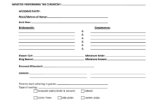 WEDDING CEREMONY PLANNING WORKSHEET WEDDING OF Wedding Planner