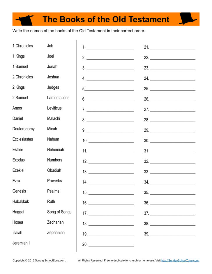 Free Printable Worksheets Learning Books Of The Bible