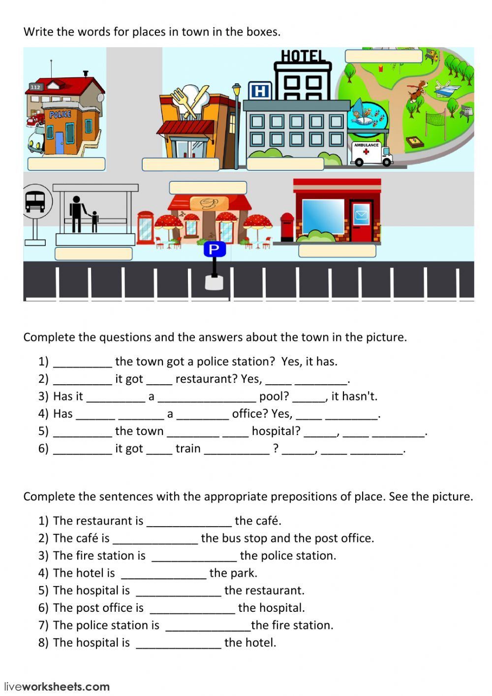Places In The City Worksheets Pdf