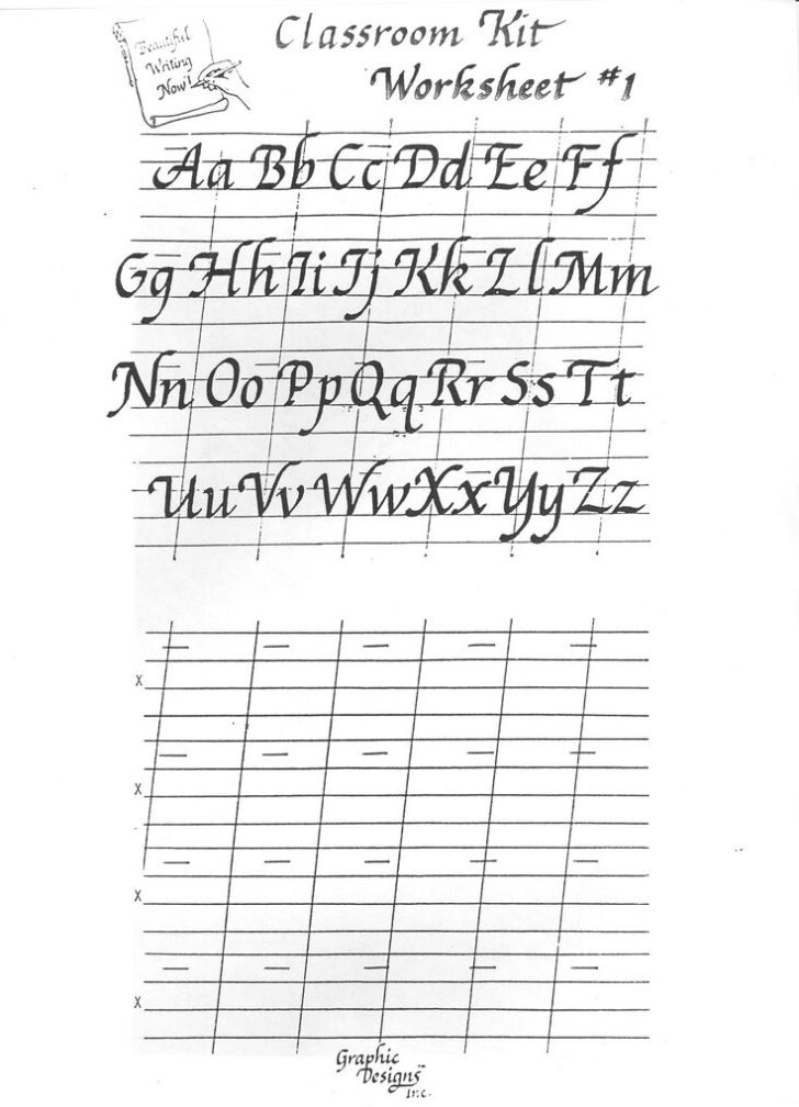 Free Worksheets Printable Calligraphy Worksheet