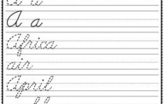 Cursive Handwriting Practice Alphabet Words And Sentences Trace