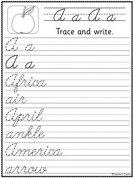 Free Worksheets Printable Cursive Writing For 1-4th Graders Social ...