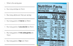 31 Nutrition Label Worksheet Answer Key Pdf Labels 2021