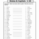 Free Worksheets Printable State Capitals Test