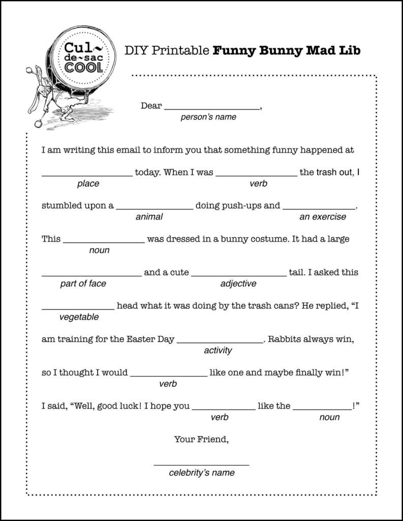 Funny Worksheets Printable Mad Libs | Ronald Worksheets