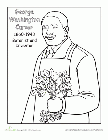 George Washington Carver Coloring Page Washington Carver George 