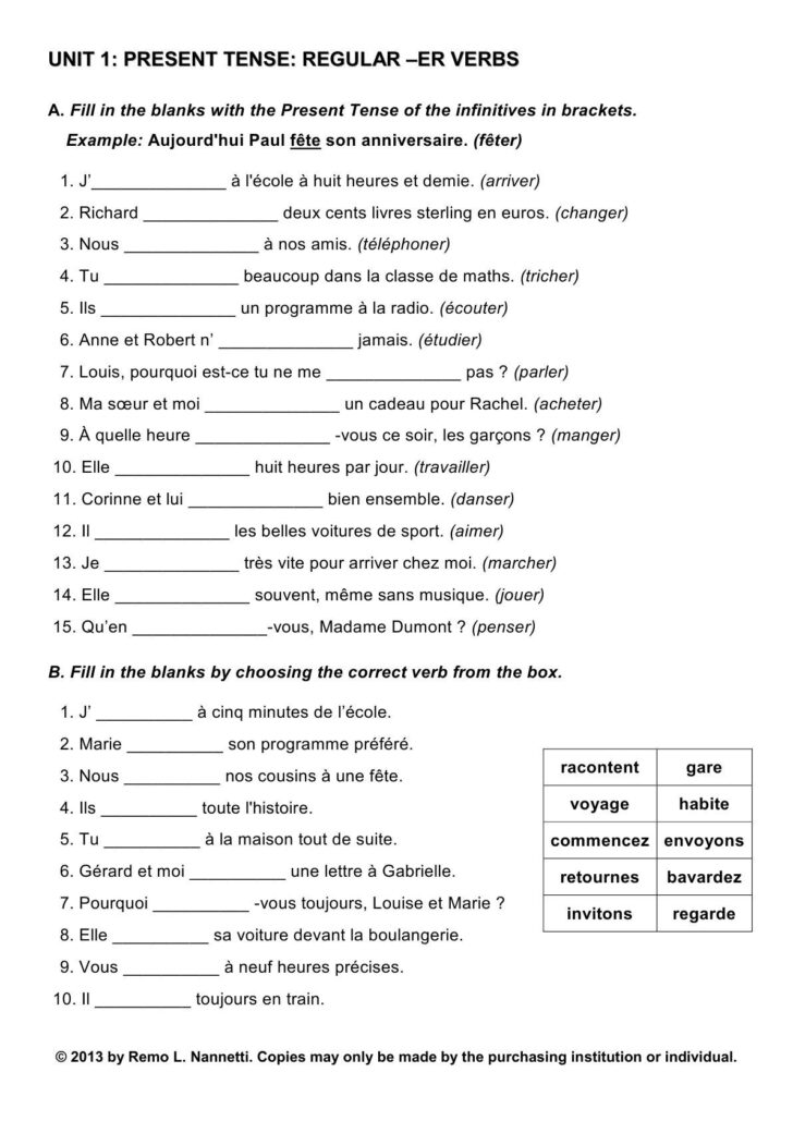 Grade 1 French Worksheets Printable Pdf