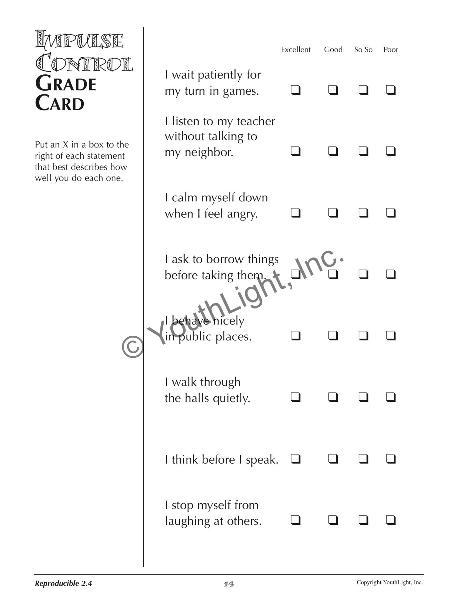 Impulse Control Worksheets Printable Ronald Worksheets