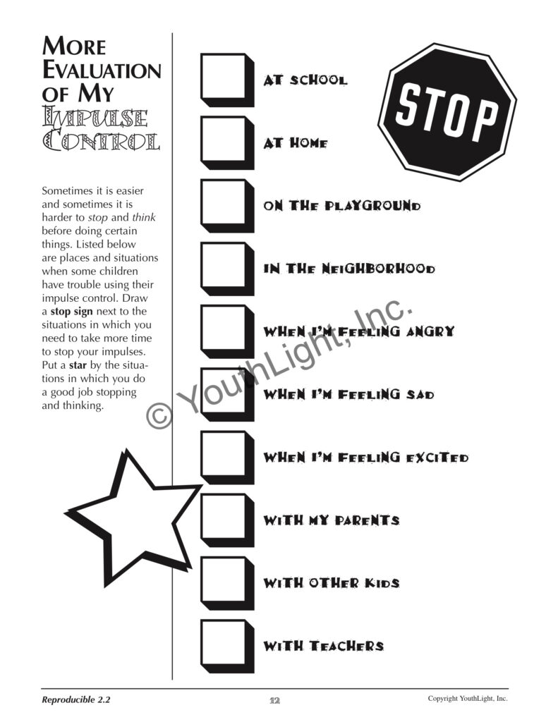 Impulse Control Worksheets Printable For Kids | Ronald Worksheets