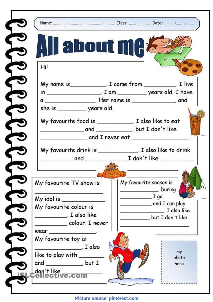 Introduce Yourself Worksheets Printable