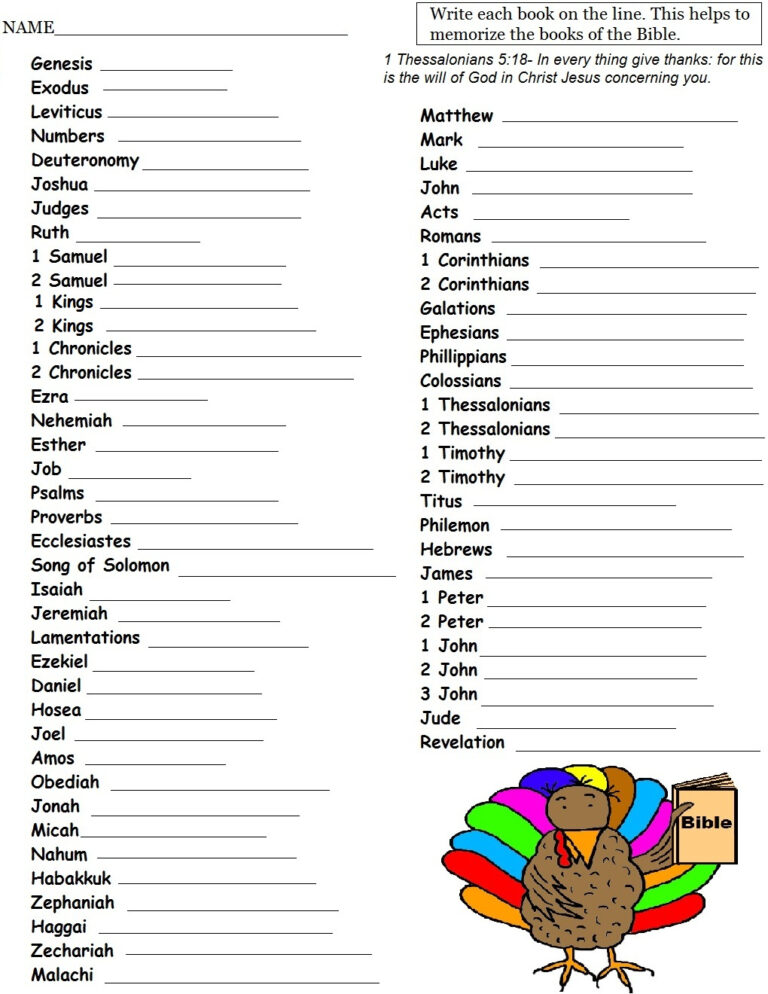 Learning The Books Of The Bible Worksheets Printable Ronald Worksheets