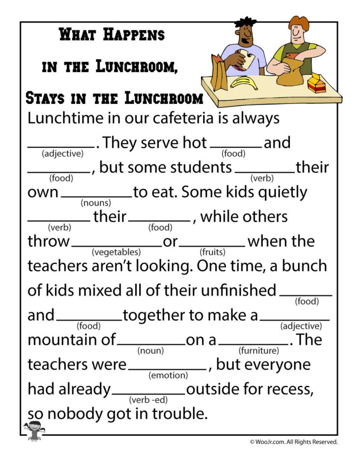 Madlibs Worksheets Printable