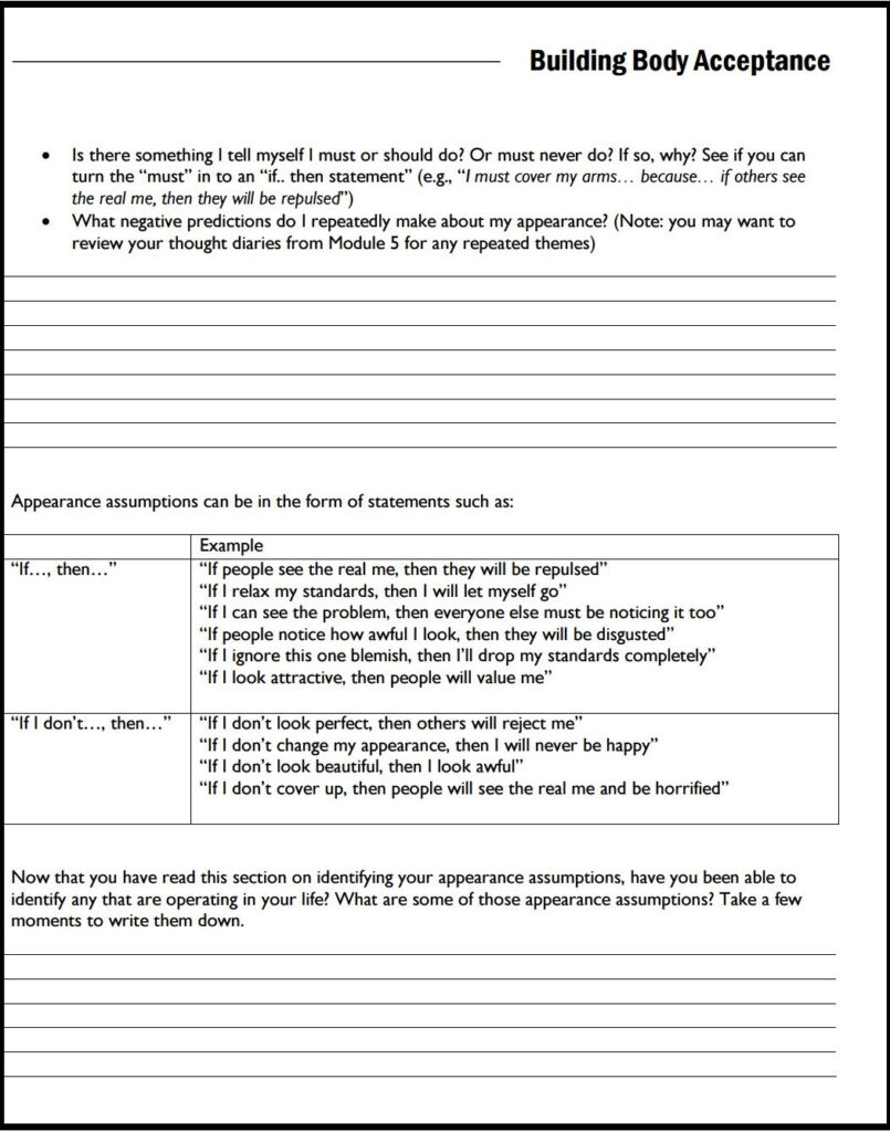 Mental Health Worksheets Printable For Adults | Ronald Worksheets