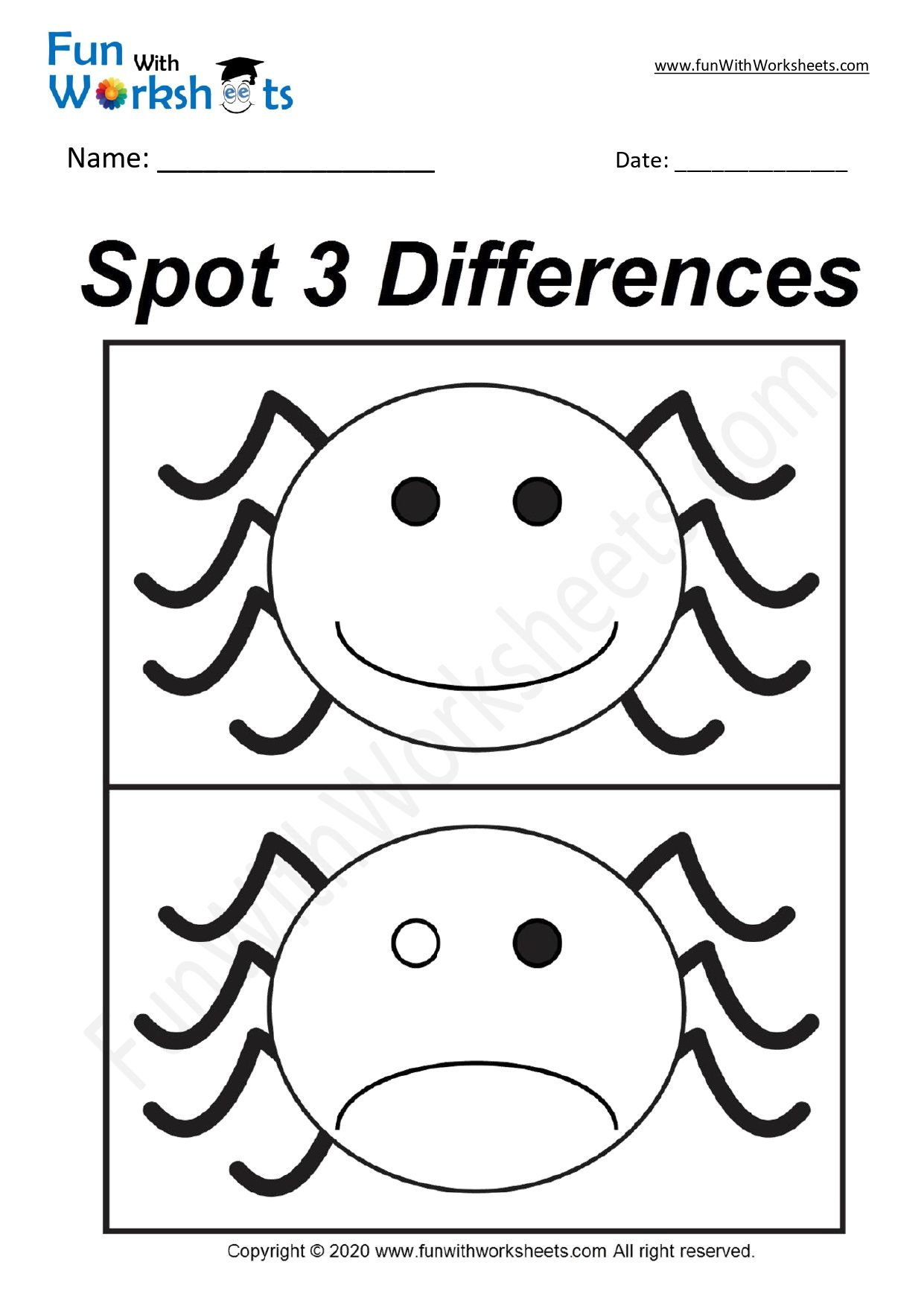 Spot The Difference Worksheet In 2020 Free Printable Worksheets 