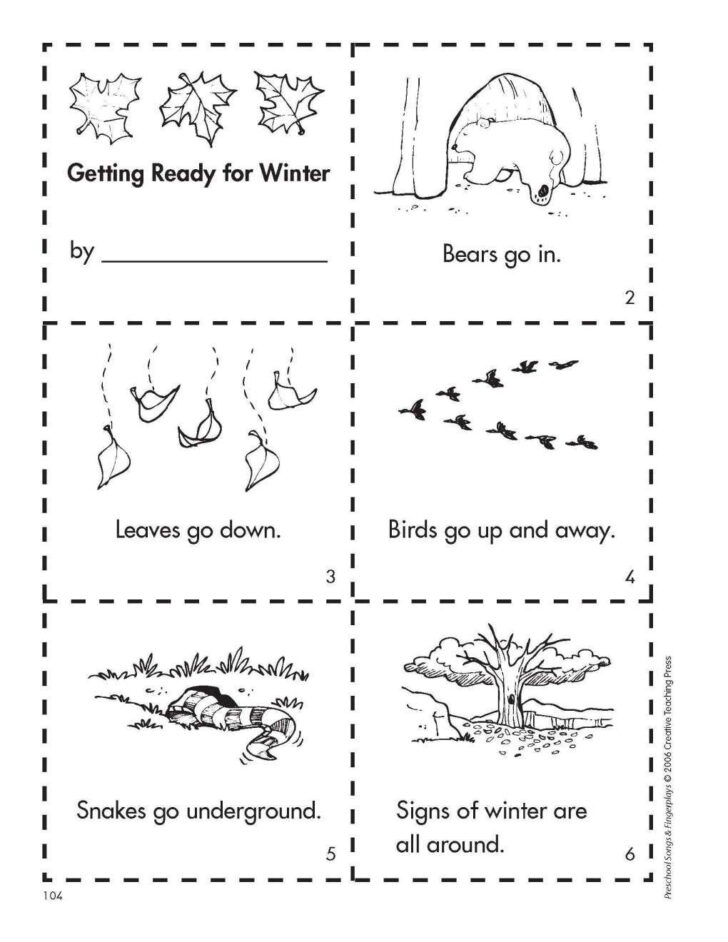 Preschool Hibernation Worksheets Printables