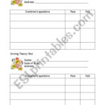 Printable Driving Theory Test Worksheets