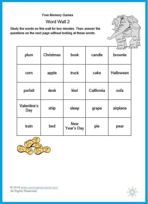 Printable Memory Worksheets For Adults Ronald Worksheets