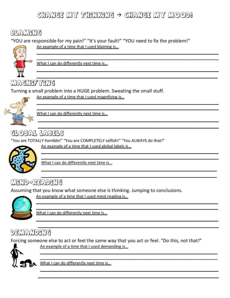 Printable Worksheets For Adolescents | Ronald Worksheets