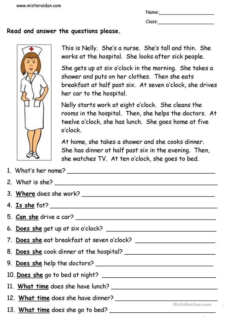 Reading Comprehension Worksheets Printable For Adults Ronald Worksheets