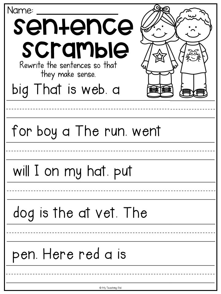 Scrambled Sentences Worksheets Printable Ronald Worksheets
