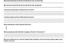 SelfControl Worksheet By Tiffany Ackerman Teachers Pay Teachers