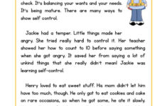 Self Control Character Reading Comprehension Worksheet Have Fun Teaching