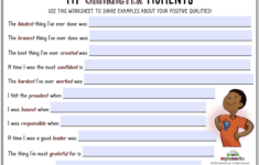 Self Esteem And Confidence Building Worksheets For Kids And Teens