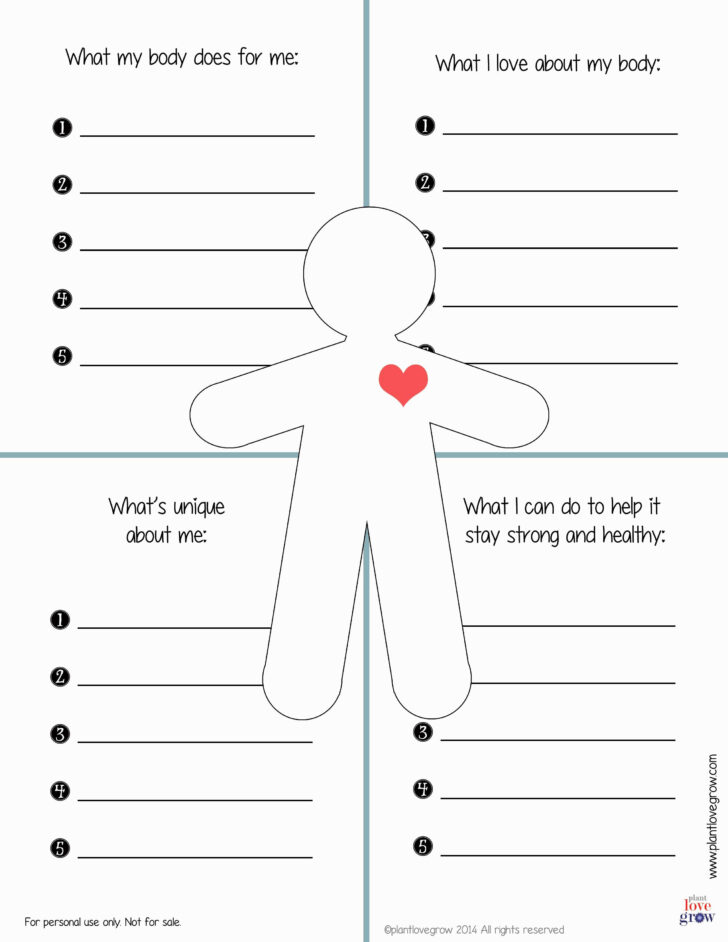 Self-Esteem Worksheets Printable For Teens