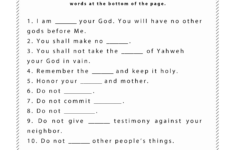 Ten Commandments Worksheet Printable Bible Activities Bible Study