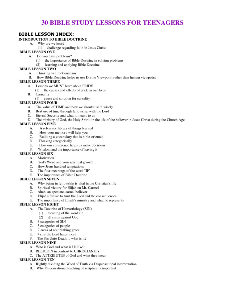 Senior Adult Bible Study Worksheets Printable