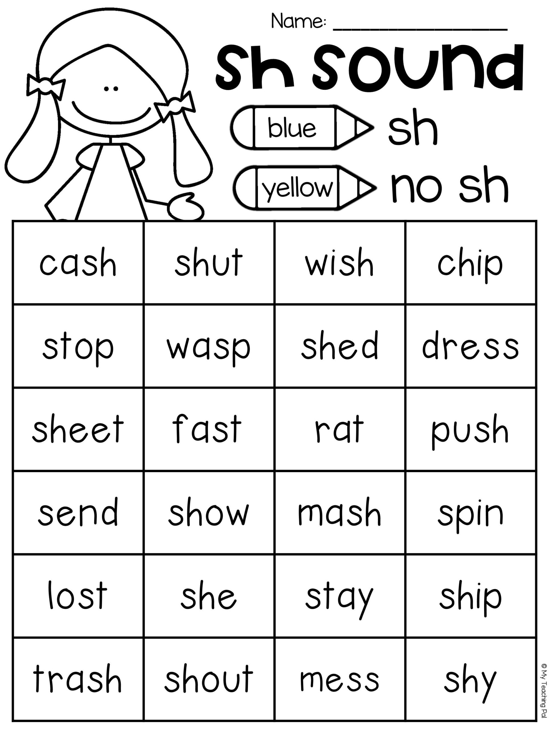 Free Printable Sh Worksheets Learning How To Read