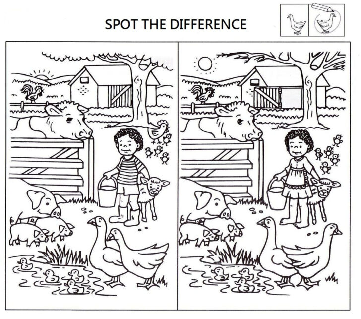 Spot The Difference Worksheets Printable Pdf